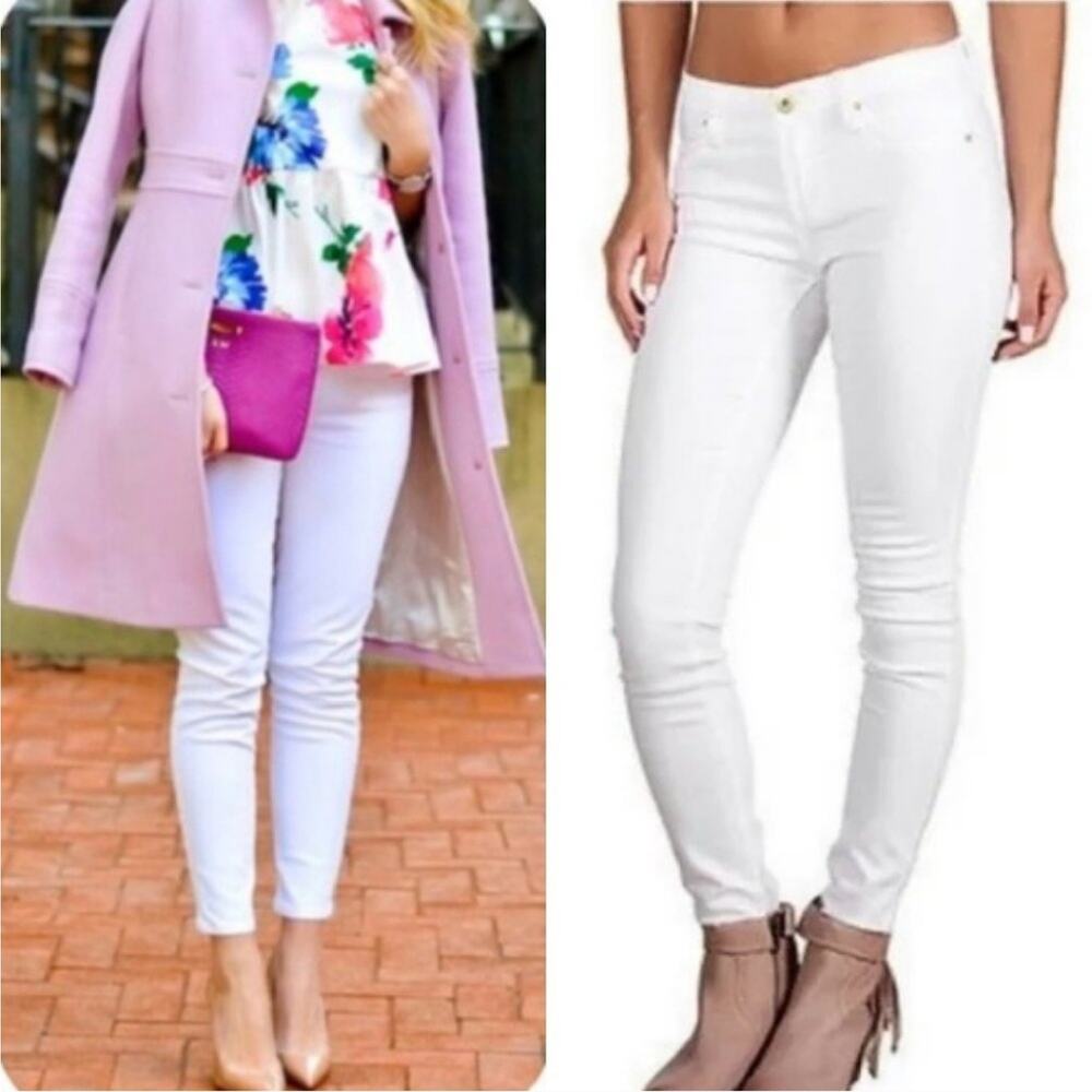 🔥 Kate Spade Play Hooky Broome Street White Skinny Jeans Women's 28 Mid Rise